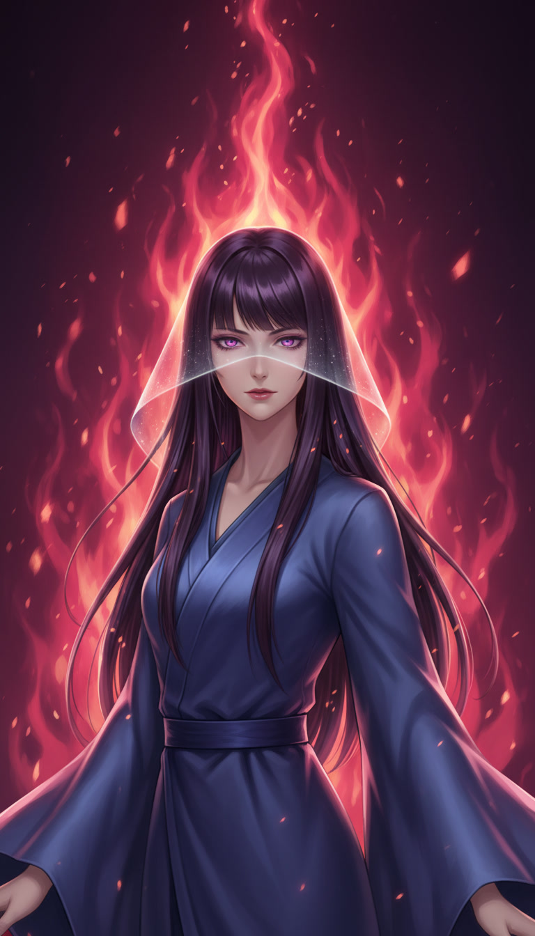 静かに燃える洞察者（火×INFJ）のキャラクターイラスト